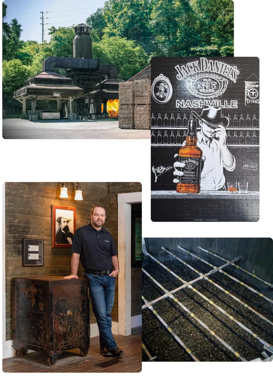 Collage met foto's van Jack Daniel's